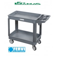 CARRELLO A DUE VASCHE IN POLIPROPILENE FERVI ART. C065/2